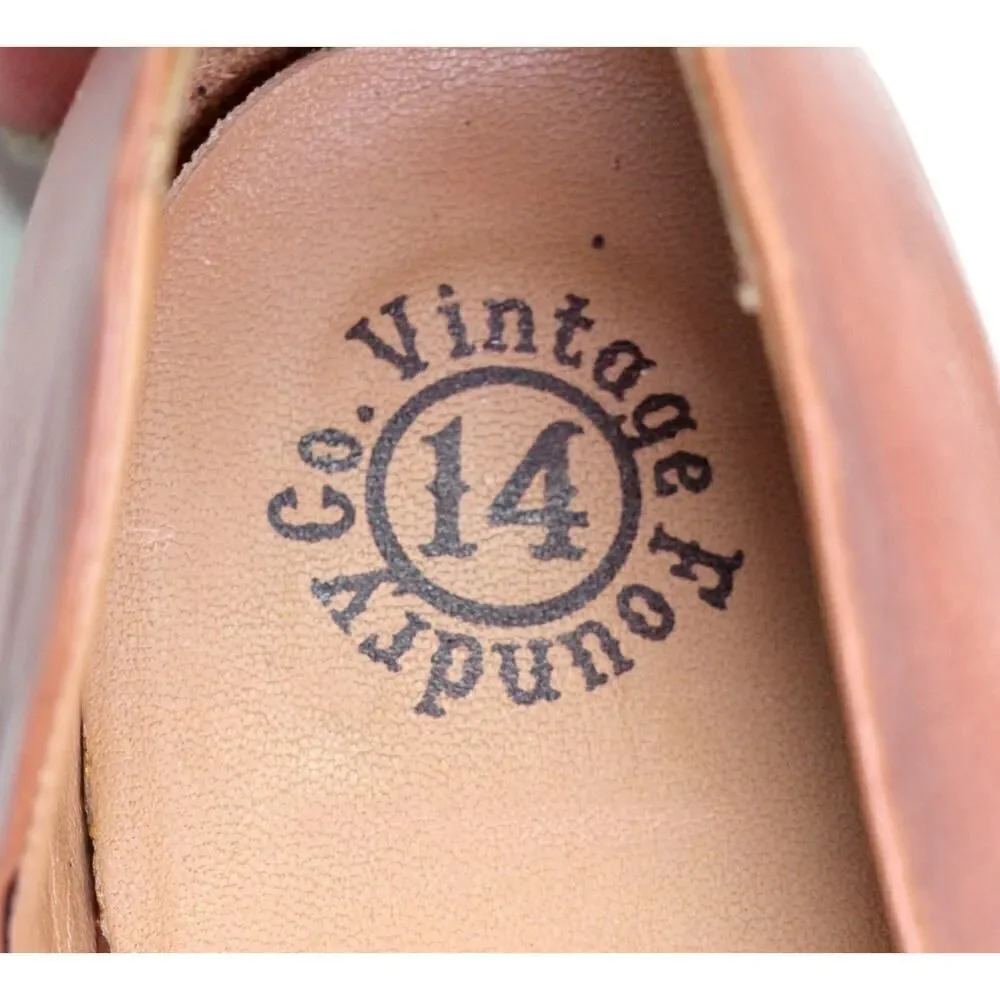 Vintage Foundry Co BROWN GENUINE LEATHER FLAT POINTED SLIP ON BALLET SHOES Sz 10 - Picture 7 of 9